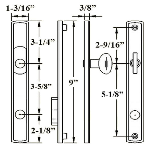 G-U Venice Handle & 30mm Plate, Zamac, Active, Key & Thumbturn (Handle Below Cylinder) Choose Color - G-U Venice Handle & 30mm Plate, Zamac, Active, Key & Thumbturn (Handle Below Cylinder) Choose Color