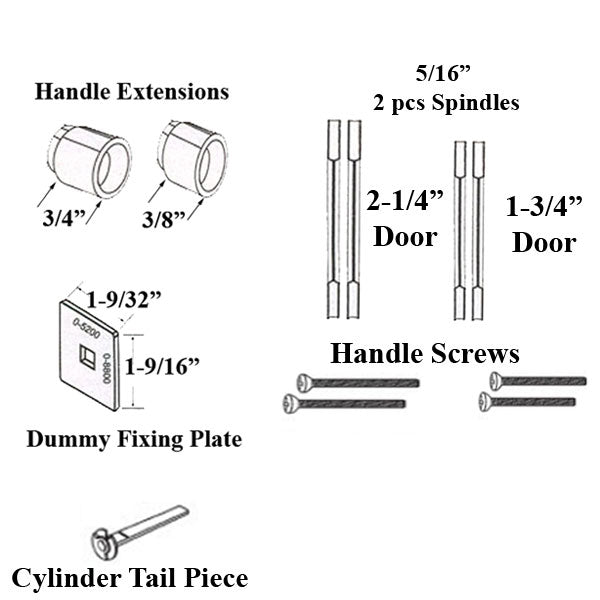Spindle, 1-3/4 door, 5/16 Dia.  2- Piece Square - Spindle, 1-3/4 door, 5/16 Dia.  2- Piece Square