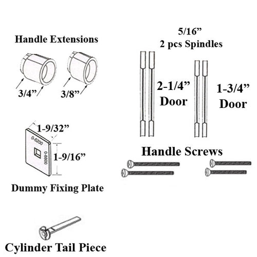 Spindle, 1-3/4 door, 5/16 Dia.  2- Piece Square - Spindle, 1-3/4 door, 5/16 Dia.  2- Piece Square