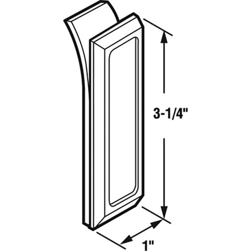 Pass-Thru Finger Pull - Vinyl Window Tilt Latch Hardware, Plastic - Black - Pass-Thru Finger Pull - Vinyl Window Tilt Latch Hardware, Plastic - Black