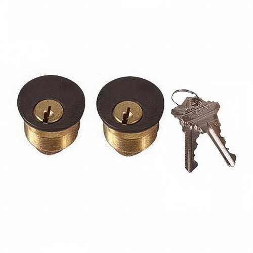 Adams-Rite 1 inch Brass Mortise Cylinder, Keyed Alike Pair Schlage - Adams-Rite 1 inch Brass Mortise Cylinder, Keyed Alike Pair Schlage