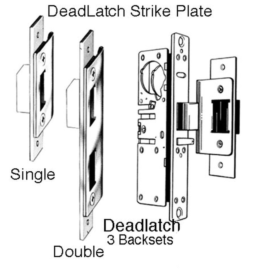 Deadlatch Strike Plate, Commercial Store Front Doors,  Double Hole - Deadlatch Strike Plate, Commercial Store Front Doors,  Double Hole