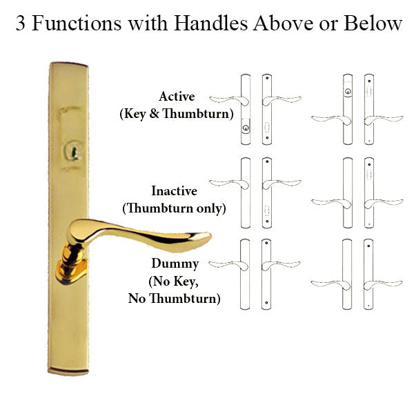 G-U Venice Handle & 30mm Plate, Active, Key & Thumbturn (Handle Below Cylinder) Choose Color - G-U Venice Handle & 30mm Plate, Active, Key & Thumbturn (Handle Below Cylinder) Choose Color