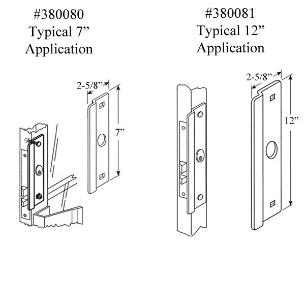 Commercial Door Latch Shield 2-5/8 x 12 Adams-Rite Dead latch - Grey - Commercial Door Latch Shield 2-5/8 x 12 Adams-Rite Dead latch - Grey