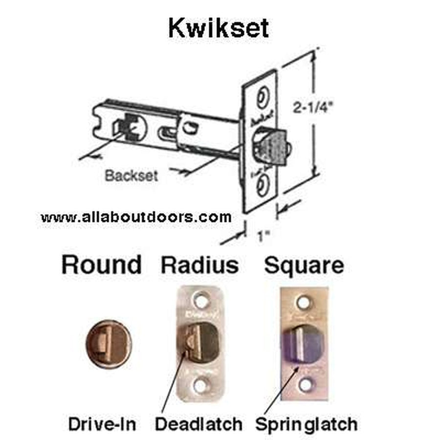 Kwikset Springlatch, 2-3/4, Square Face - Brass - Kwikset Springlatch, 2-3/4, Square Face - Brass