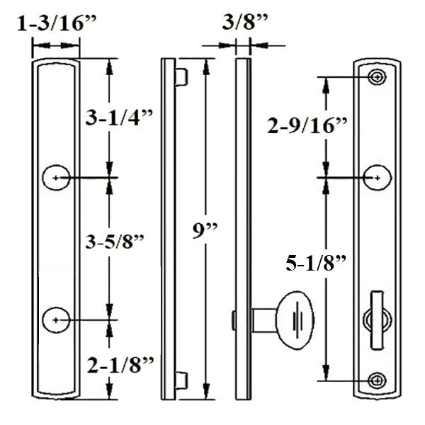 G-U Venice Handle & 30mm Plate, Inactive, Thumbturn Only (Handles DO Move) Choose Color - G-U Venice Handle & 30mm Plate, Inactive, Thumbturn Only (Handles DO Move) Choose Color