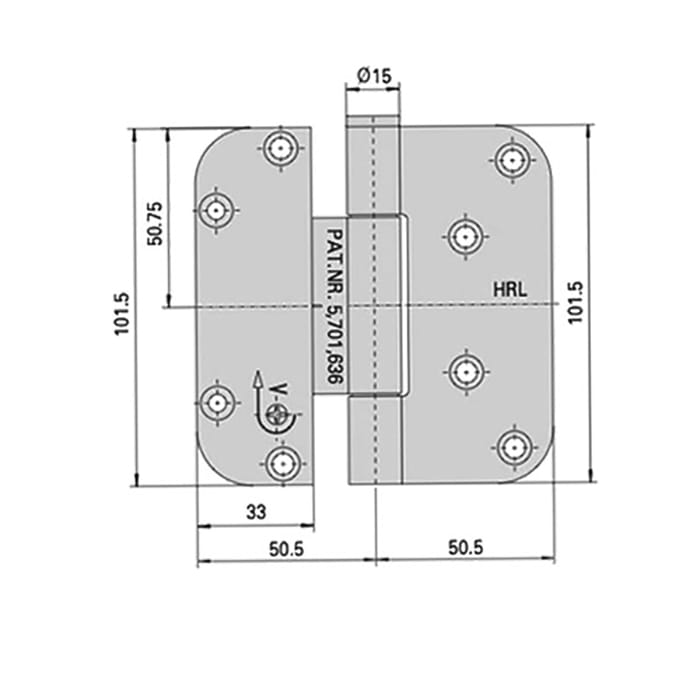 Millennium 2D Adjustable 4 x 4 Guide Hinge Brass Horizontal Adjustable Hinge - Millennium 2D Adjustable 4 x 4 Guide Hinge Brass Horizontal Adjustable Hinge