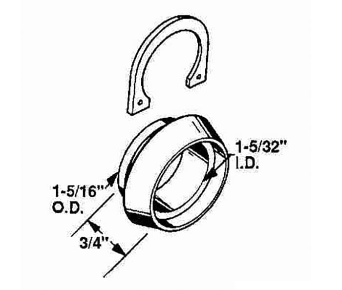 Cylinder Guard,  Mortise 3/4 inch thick  Aluminum - Cylinder Guard,  Mortise 3/4 inch thick  Aluminum