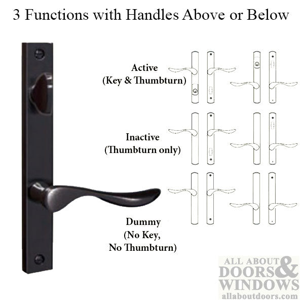 G-U Venice Handle & 30mm Plate, Zamac, Inactive, Thumbturn Only (Handles DO Move) Choose Color - G-U Venice Handle & 30mm Plate, Zamac, Inactive, Thumbturn Only (Handles DO Move) Choose Color