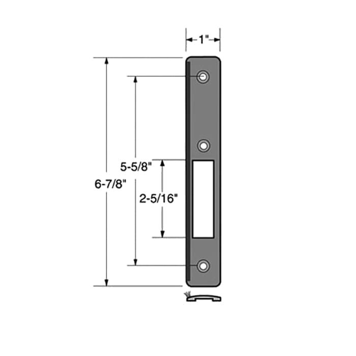 Hookbolt Lock, Radius Face Plate with Mohair Weatherstrip - Choose Color - Hookbolt Lock, Radius Face Plate with Mohair Weatherstrip - Choose Color