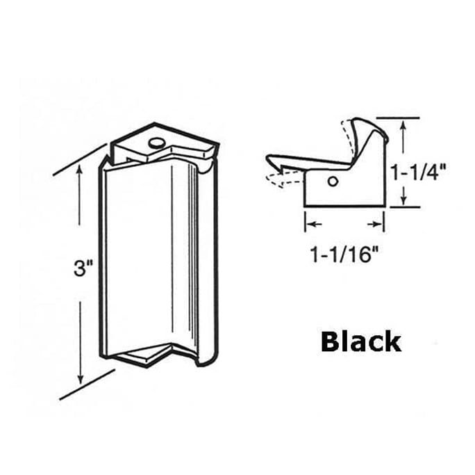 Latch and Pull - Vinyl and Aluminum Sash Hardware, Plastic / Aluminum - Black - Latch and Pull - Vinyl and Aluminum Sash Hardware, Plastic / Aluminum - Black