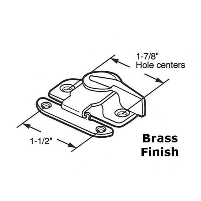 Sash / Cam Lock - Wood Sash Hardware, Stamped Steel - Polished Brass - Sash / Cam Lock - Wood Sash Hardware, Stamped Steel - Polished Brass