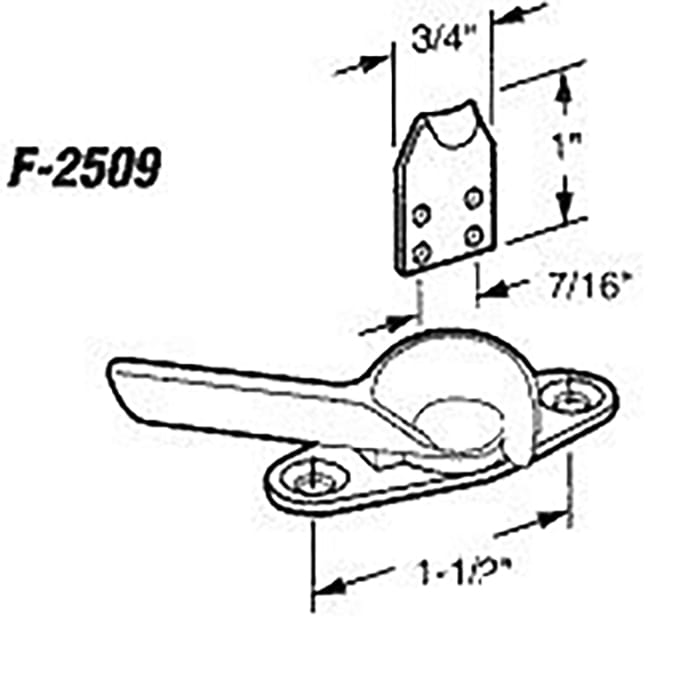 Sash Sweep Lock,  1-1/2 in. between holes, no keeper - No Color Finish - Sash Sweep Lock,  1-1/2 in. between holes, no keeper - No Color Finish
