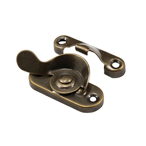 Sash / Cam Lock - Wood Sash Hardware, Stamped Steel - Antique Brass - Sash / Cam Lock - Wood Sash Hardware, Stamped Steel - Antique Brass