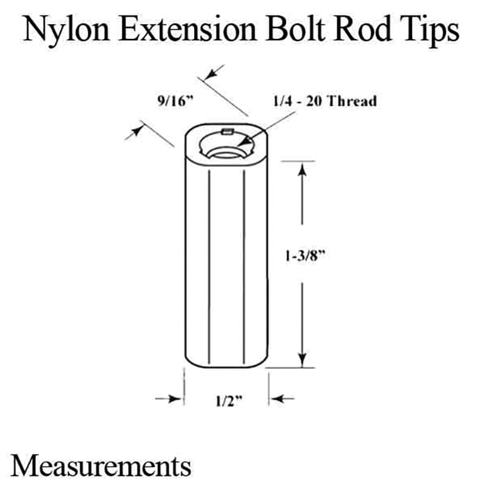 Nylon Extension Bolt Rod Tips - Nylon Extension Bolt Rod Tips