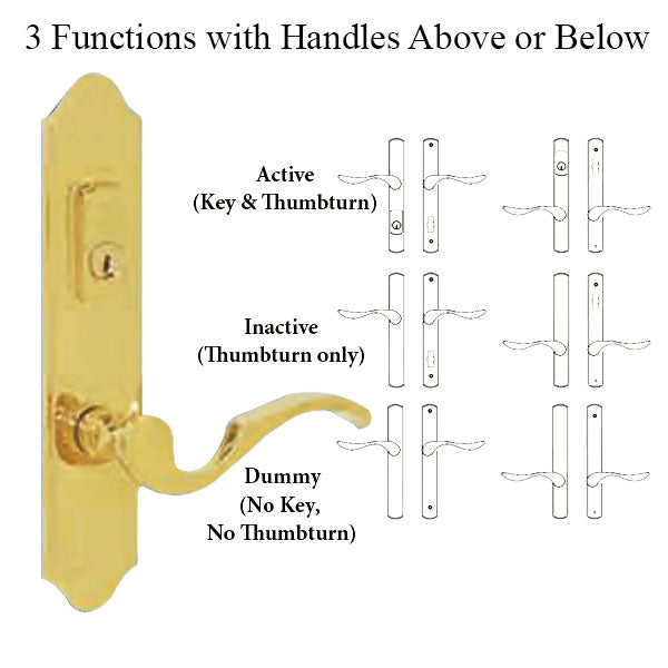 G-U Capri Handle & 45mm Plate, Active, Keyed with Thumbturn (Handle Below Cylinder) Choose Color - G-U Capri Handle & 45mm Plate, Active, Keyed with Thumbturn (Handle Below Cylinder) Choose Color