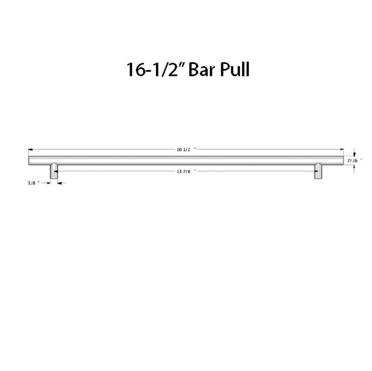16-1/2 Inch Bar Pulls - Brushed Stainless Steel - 16-1/2 Inch Bar Pulls - Brushed Stainless Steel