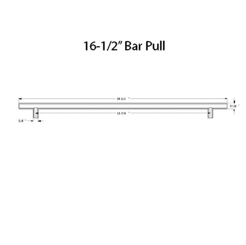 16-1/2 Inch Bar Pulls - Brushed Stainless Steel - 16-1/2 Inch Bar Pulls - Brushed Stainless Steel
