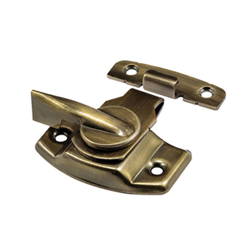 Sash/Cam Lock - Wood Sash Hardware, Stamped Steel - Antique Brass - Sash/Cam Lock - Wood Sash Hardware, Stamped Steel - Antique Brass