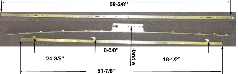 Seljan 3 hook Lock, 1-3/8 backset - Sliding Vinyl Door Multipoint Lock - Seljan 3 hook Lock, 1-3/8 backset - Sliding Vinyl Door Multipoint Lock