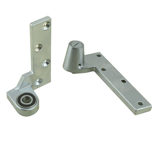 3/4 in. offset Contemporary Bottom Pivot Set, RH out-swing, LH in-swing - Brushed / Satin Chrome - 3/4 in. offset Contemporary Bottom Pivot Set, RH out-swing, LH in-swing - Brushed / Satin Chrome