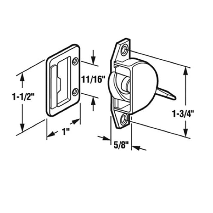 Sash Lock - Vinyl and Aluminum Sash Hardware, Die-cast - Bright Zinc - Sash Lock - Vinyl and Aluminum Sash Hardware, Die-cast - Bright Zinc