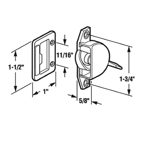 Sash Lock - Vinyl and Aluminum Sash Hardware, Die-cast - Bright Zinc - Sash Lock - Vinyl and Aluminum Sash Hardware, Die-cast - Bright Zinc