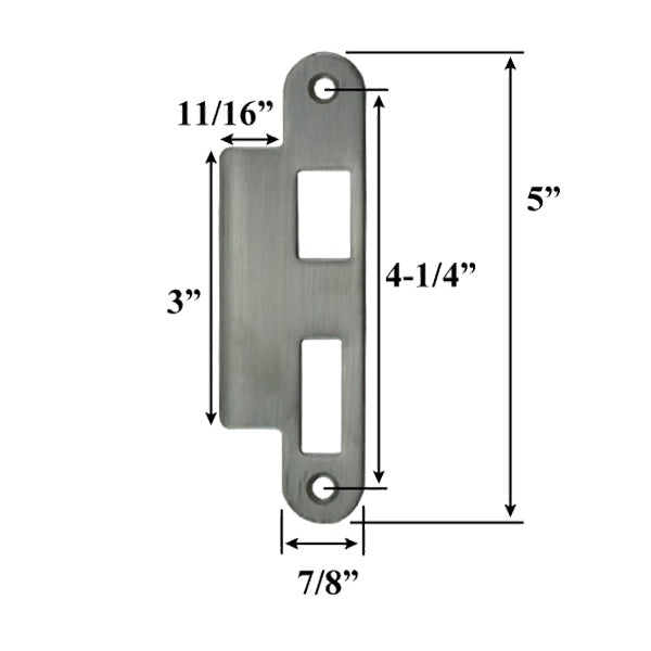 Ashland Strike Plate, Left Hand - Choose Color - Ashland Strike Plate, Left Hand - Choose Color