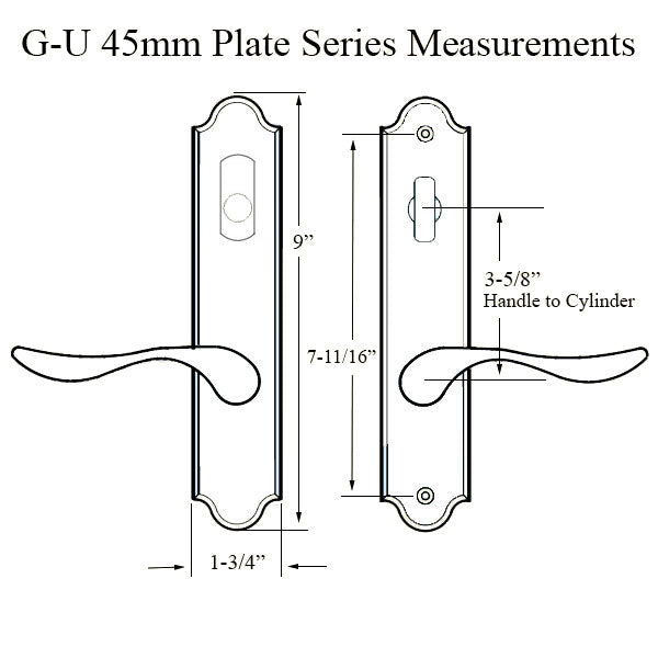 G-U Venice Handle & 45mm Plate, Zamac, Active, Key & Thumbturn (Handle Below Cylinder) Choose Color - G-U Venice Handle & 45mm Plate, Zamac, Active, Key & Thumbturn (Handle Below Cylinder) Choose Color