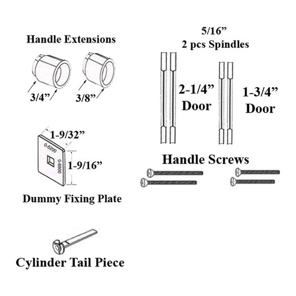 Two Piece Split Shaft Spindle for 2.25 Inch Doors - Two Piece Split Shaft Spindle for 2.25 Inch Doors