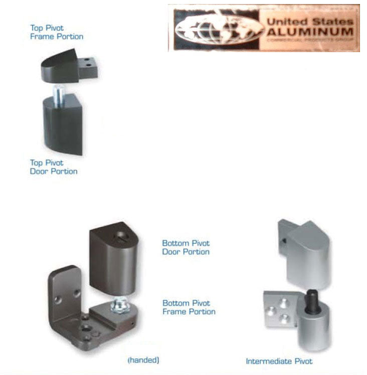 US Aluminum Storefront Pivot Hinge - Intermediate / Middle, Left - US Aluminum Storefront Pivot Hinge - Intermediate / Middle, Left