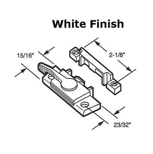 Sash/Cam Lock - Vinyl and Aluminum Sash Hardware, Diecast - White - Sash/Cam Lock - Vinyl and Aluminum Sash Hardware, Diecast - White
