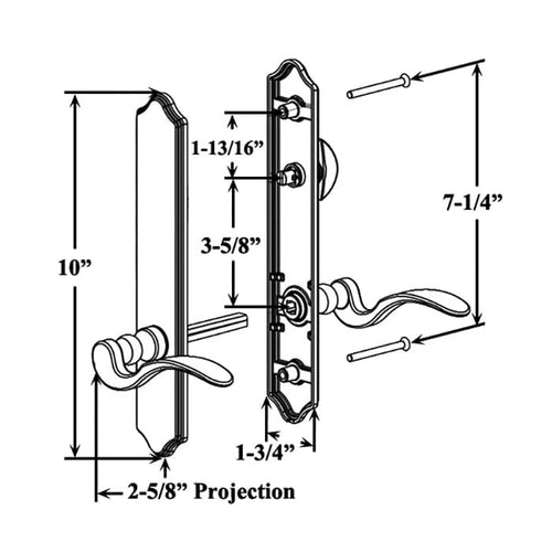 Evolutions 10 Inch Curve Top Handle Set Non-Keyed Active Door - Evolutions 10 Inch Curve Top Handle Set Non-Keyed Active Door