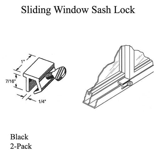 Sash Lock - Sliding Window, Black - 4 pack - Sash Lock - Sliding Window, Black - 4 pack