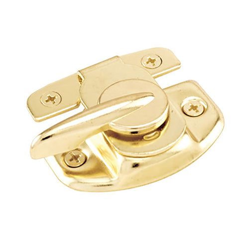 Sash / Cam Lock - Wood Sash Hardware, Stamped Steel - Polished Brass - Sash / Cam Lock - Wood Sash Hardware, Stamped Steel - Polished Brass