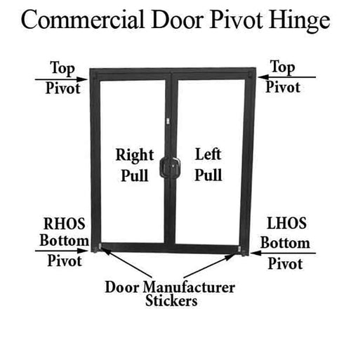 Store Front Commercial Doors Pivot Hinge YKK, Choose Handing and Color - Store Front Commercial Doors Pivot Hinge YKK, Choose Handing and Color