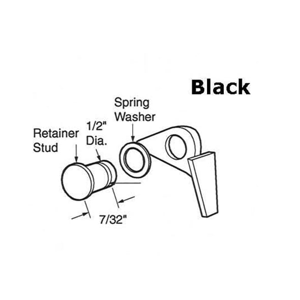 Latch - Vinyl and Aluminum Sash Hardware, Plastic - Black - Latch - Vinyl and Aluminum Sash Hardware, Plastic - Black
