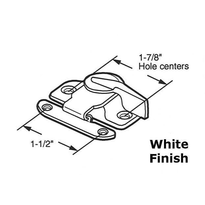 Sash / Cam Lock - Wood Sash Hardware, Stamped Steel - White - Sash / Cam Lock - Wood Sash Hardware, Stamped Steel - White