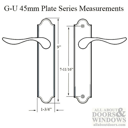 G-U Venice Handle & 45mm Plate, Dummy, No Key, No Thumbturn (Handles DO NOT Move) Choose Color - G-U Venice Handle & 45mm Plate, Dummy, No Key, No Thumbturn (Handles DO NOT Move) Choose Color