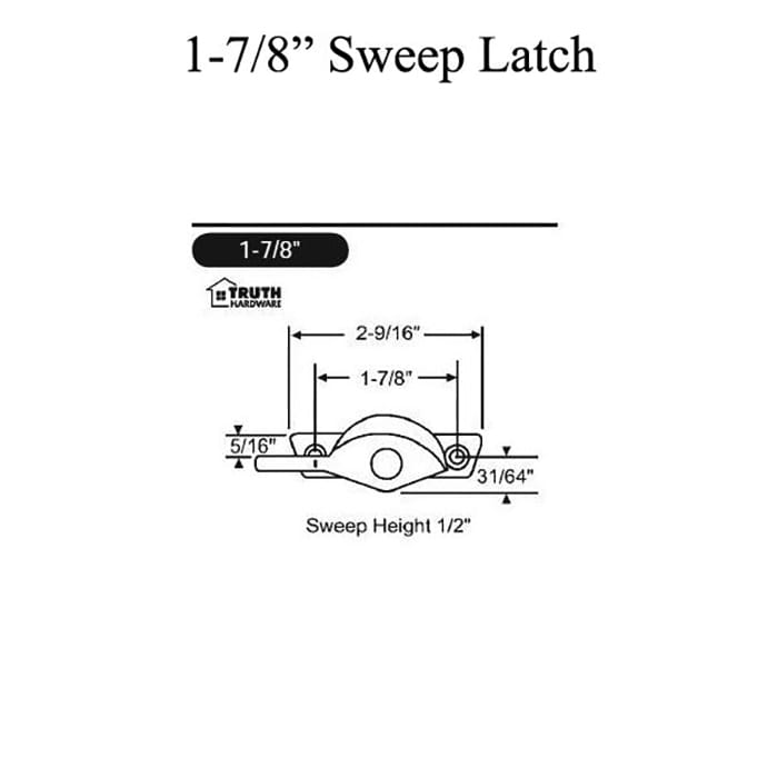 Sweep Latch,  1-7/8” Screw Hole Spacing - Bronze - Sweep Latch,  1-7/8” Screw Hole Spacing - Bronze