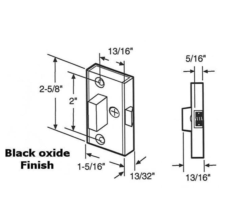 Latch - Vinyl and Aluminum Hardware, Steel - Black Oxide - Latch - Vinyl and Aluminum Hardware, Steel - Black Oxide