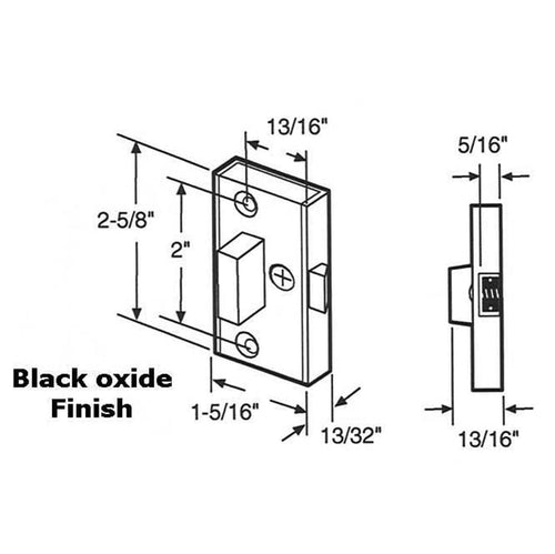 Latch - Vinyl and Aluminum Hardware, Steel - Black Oxide - Latch - Vinyl and Aluminum Hardware, Steel - Black Oxide