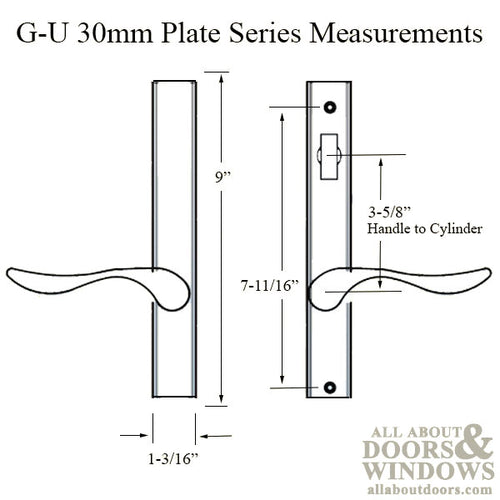 G-U Allegro Handle & 30mm Plate, Zamac, Inactive, Thumbturn Only (Handles DO Move) Choose Color - G-U Allegro Handle & 30mm Plate, Zamac, Inactive, Thumbturn Only (Handles DO Move) Choose Color