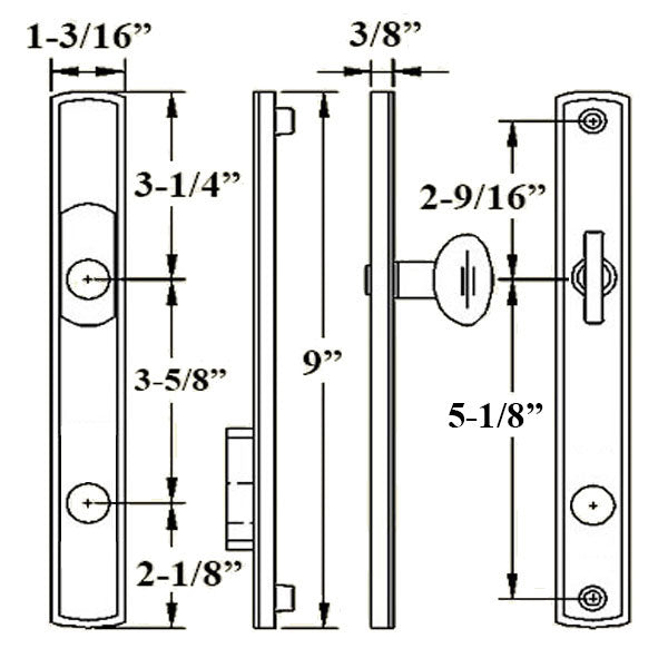 G-U Venice Handle & 30mm Plate, Active, Key & Thumbturn (Handle Below Cylinder) Choose Color - G-U Venice Handle & 30mm Plate, Active, Key & Thumbturn (Handle Below Cylinder) Choose Color