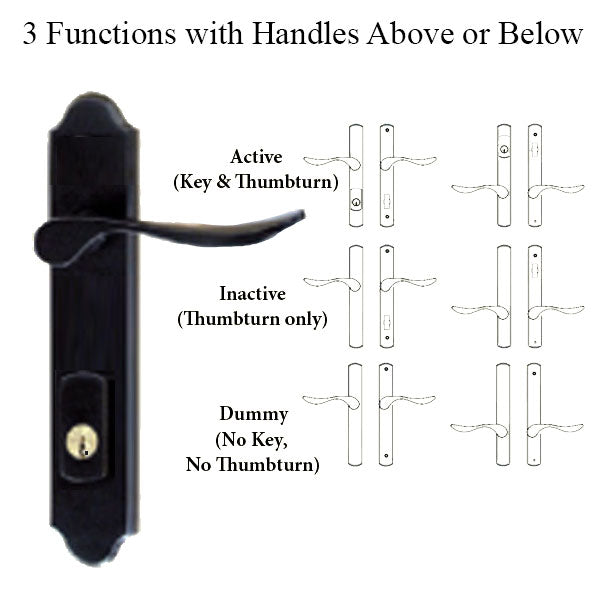 G-U Venice Handle & 45mm Plate, Zamac, Active, Key & Thumbturn (Handle Above Cylinder) Choose Color - G-U Venice Handle & 45mm Plate, Zamac, Active, Key & Thumbturn (Handle Above Cylinder) Choose Color