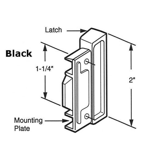 Latch and Pull - Vinyl and Aluminum Hardware, Plastic - Black - Latch and Pull - Vinyl and Aluminum Hardware, Plastic - Black