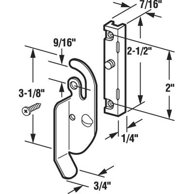 Latch - Vinyl and Aluminum Sash Hardware, Steel / Plastic - Black - Choose Handing - Latch - Vinyl and Aluminum Sash Hardware, Steel / Plastic - Black - Choose Handing