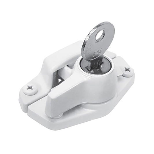Keyed Sash / Cam Lock - Wood Sash Hardware, Diecast - White