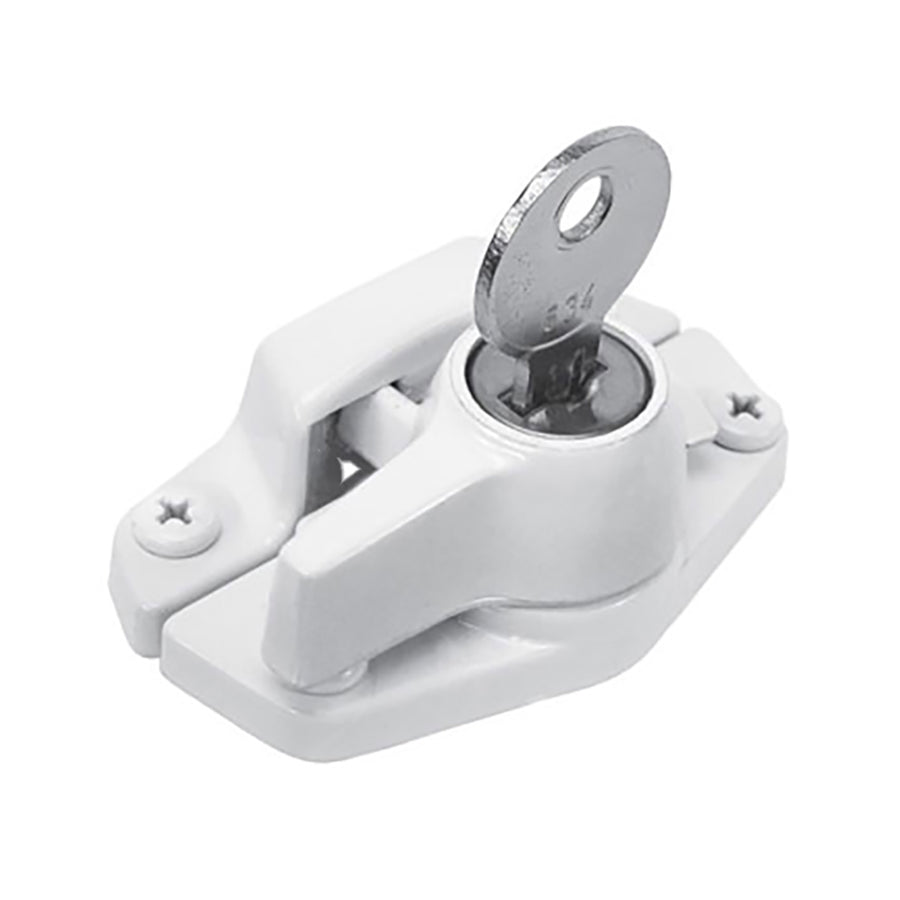 Keyed Sash / Cam Lock - Wood Sash Hardware, Diecast - White - Keyed Sash / Cam Lock - Wood Sash Hardware, Diecast - White