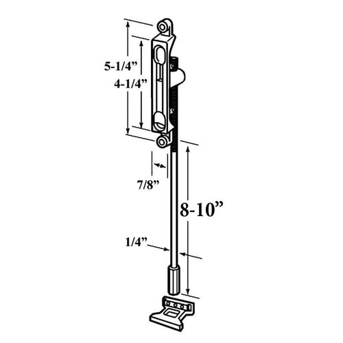Flush Bolt 8 - 10 Inch 1/8bs Adjustable Extension Bolt- Aluminum - Flush Bolt 8 - 10 Inch 1/8bs Adjustable Extension Bolt- Aluminum